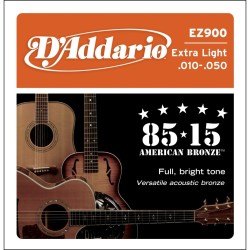 D'Addario EZ900 85/15 Bronze - Wound Extra Light 10-50