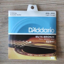 D'addario EZ940 Light - Per chitarra 12 corde 10/50